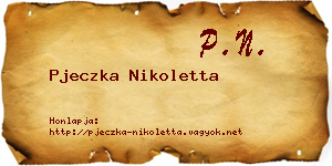 Pjeczka Nikoletta névjegykártya