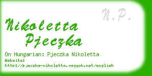 nikoletta pjeczka business card